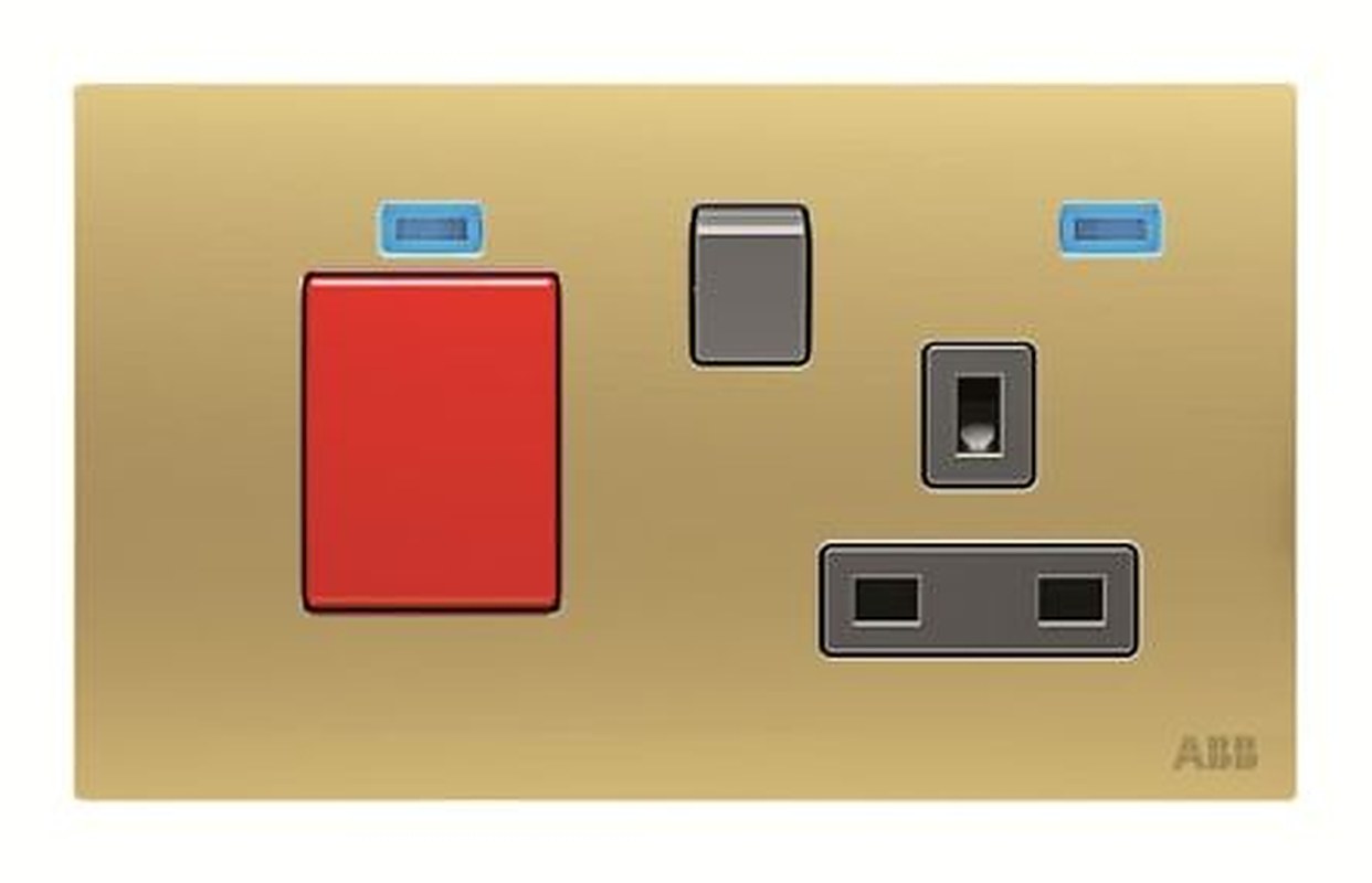 ABB Gold 1 Gang Plug Socket, 13A Outdoor, BS