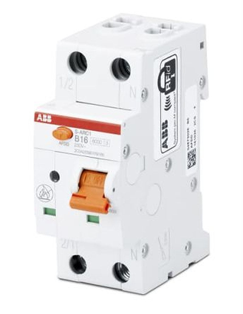 ABB Residual Current Circuit Breaker with Overload Protection, 32A Current Rating, 1-Pole, Type B, AFDD+MCB Range,