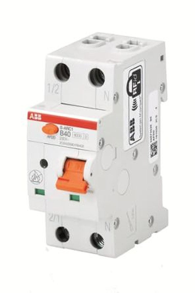 ABB Residual Current Circuit Breaker with Overload Protection, 40A Current Rating, 2-Pole, Type B, AFDD+MCB Range,