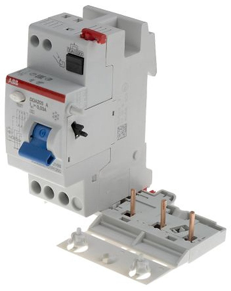 ABB DDA 200 A Series Residual Current Device, 25A, 3-Pole, 30 mA, Type A, 0.3 A 415V ac