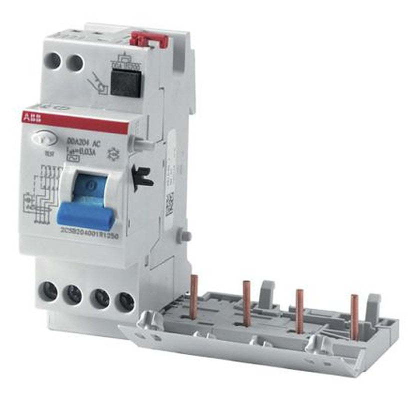 ABB DDA200 Series Residual Current Device, 40A, 4-Pole, 30 mA, Type AC, 1 kA 400V ac