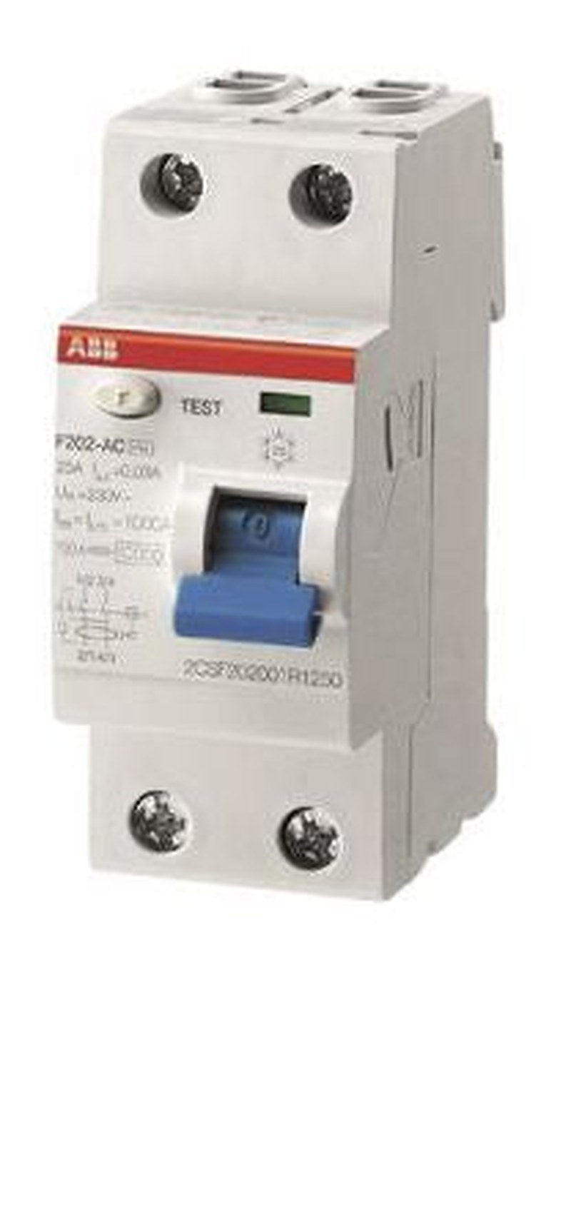 ABB F200 Series Residual Current Circuit Breaker, 40A, 2-Pole, Type A, 1 kA 277V ac