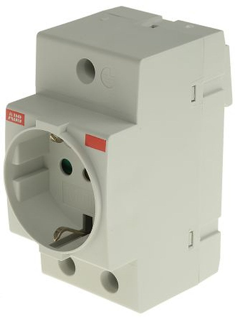 ABB Grey 1 Gang Plug Socket, 16A Indoor, Type L - Italian