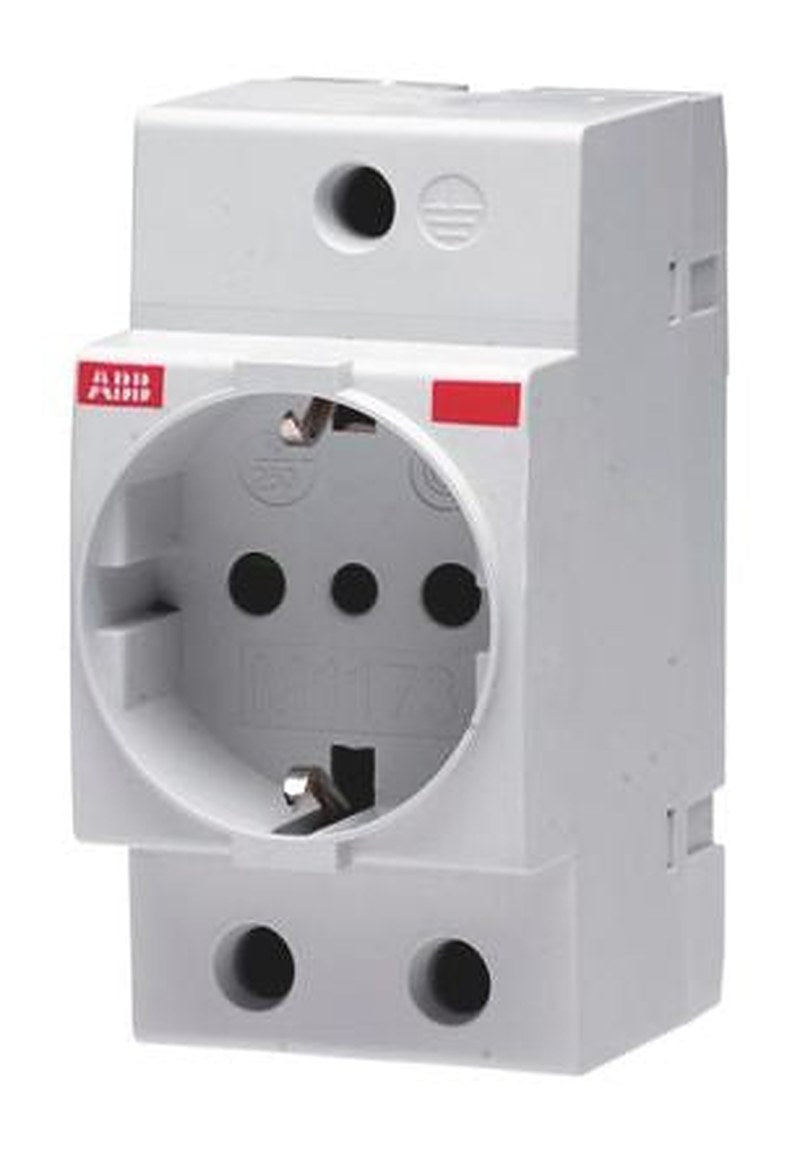 ABB Grey 1 Gang Plug Socket, 16A Indoor, Type L - Italian