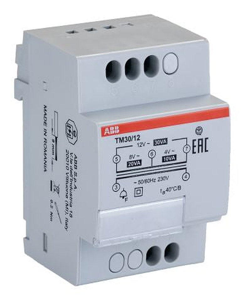 ABB 30 W Bell Transformer, 230 V Primary, 12 V ac, 4 V, 8 V Secondary