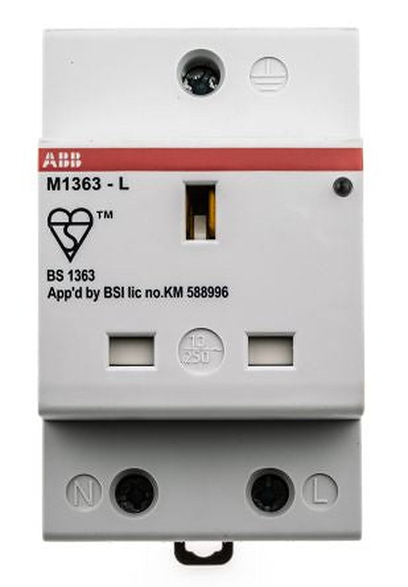 ABB M1363-L Grey 1 Gang Plug Socket, 13A Indoor, Type G - British