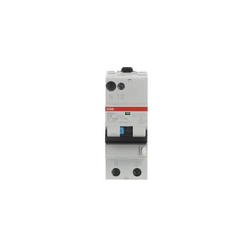 ABB DS201 Series Residual Current Circuit Breaker, 6A, 1-Pole, 30 mA, Type C, 4.5 kA 33V ac