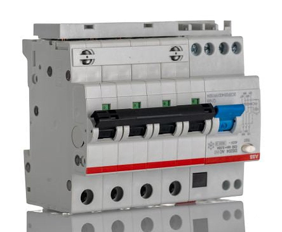ABB Residual Current Circuit Breaker with Overload Protection, 32A Current Rating, 4-Pole, 30 mA Trip Sensitivity, Type