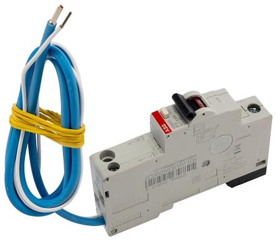 ABB Residual Current Circuit Breaker with Overload Protection, 10A Current Rating, 1-Pole, 30 mA Trip Sensitivity, Type