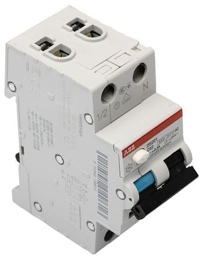 ABB Residual Current Circuit Breaker with Overload Protection, 32A Current Rating, 2-Pole, 300 mA Trip Sensitivity, Type