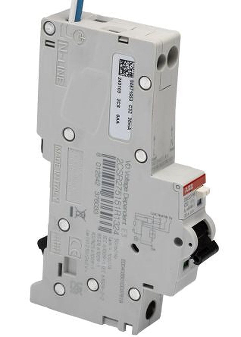 ABB Residual Current Circuit Breaker with Overload Protection, 32A Current Rating, 1-Pole, 30 mA Trip Sensitivity, Type