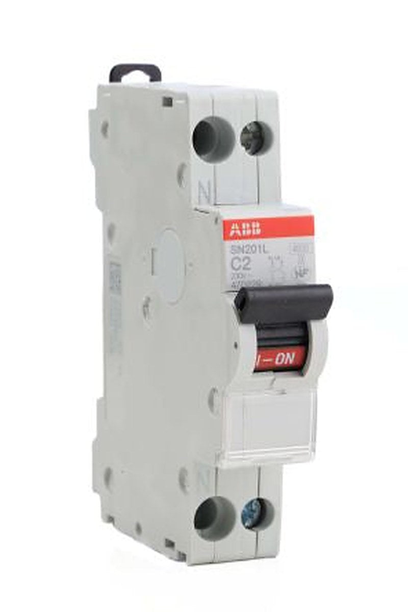 ABB SN201L SN201 Miniature Circuit Breaker, 1-Pole, 2A, Type C, 230V ac AC, 4.5 kA Breaking Capacity
