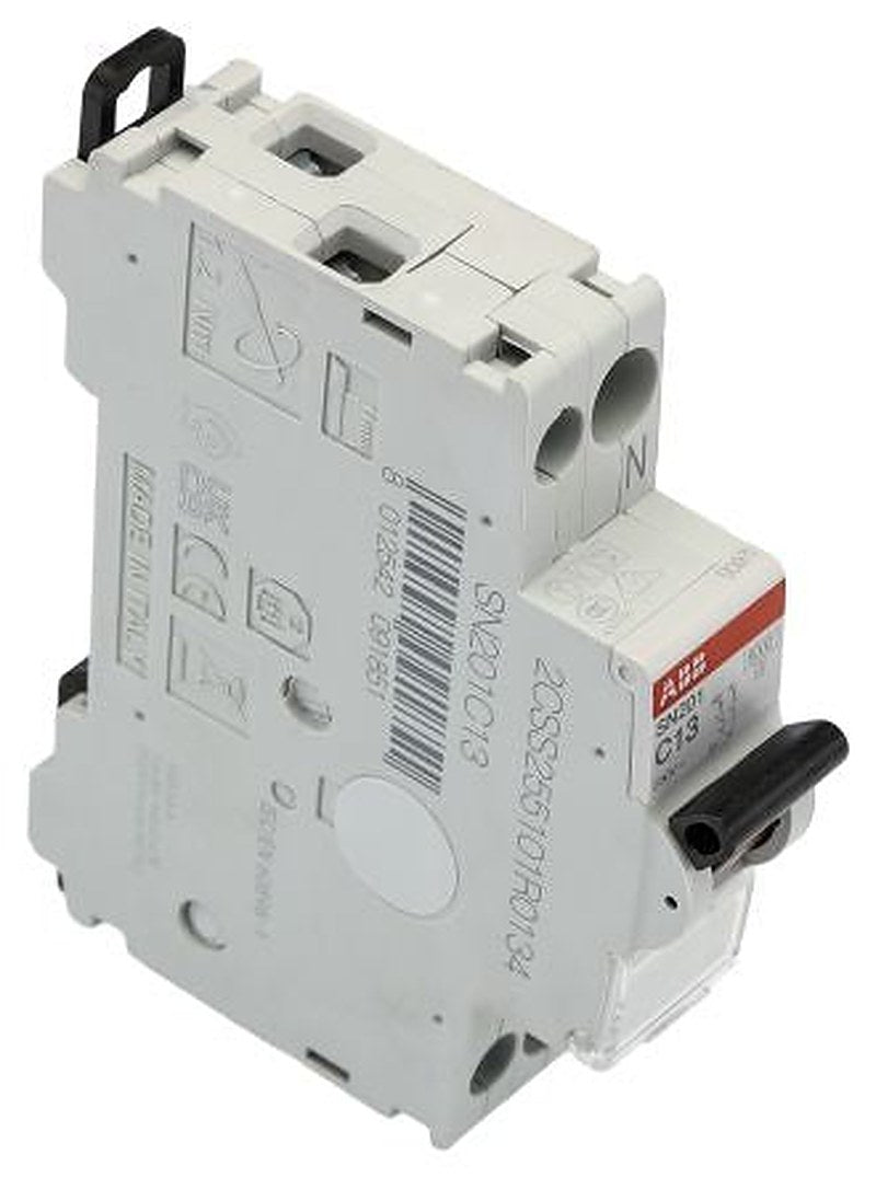 ABB MCB SN200 SN201 Miniature Circuit Breaker, 2-Pole, 13A, Type C, 230V AC, 6 kA Breaking Capacity