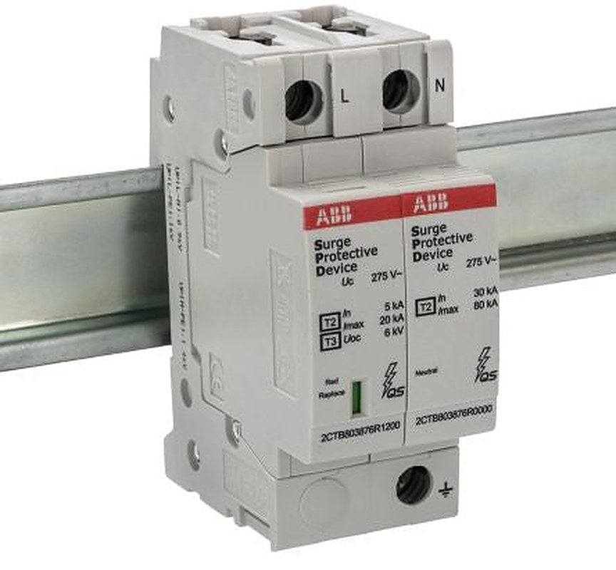 ABB 2 Phase Industrial Surge Protector, 100 kA, 1.4 kV, DIN Rail