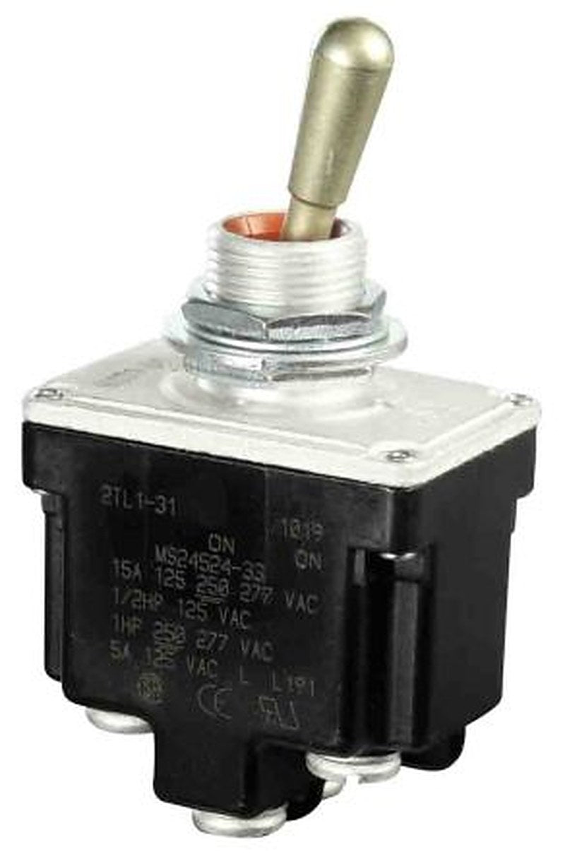 Honeywell Toggle Switch, Bushing Mount, Latching, DPDT, Screw Terminal, 28 V dc, 125 V ac