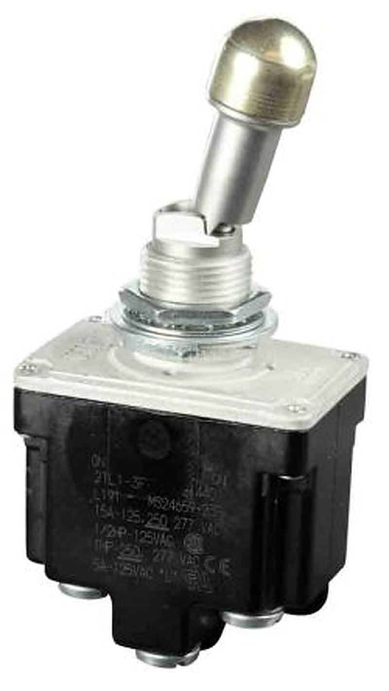 Honeywell Toggle Switch, Bushing Mount, Latching, DPDT, Screw Terminal, 28 V dc, 125 V ac