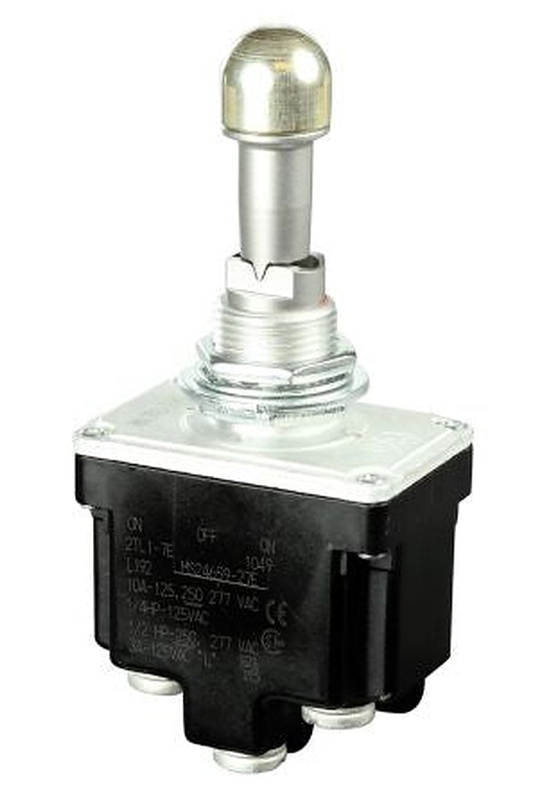 Honeywell Toggle Switch, Bushing Mount, On-Off-On, DPDT, Screw Terminal, 28 V dc, 277 V ac