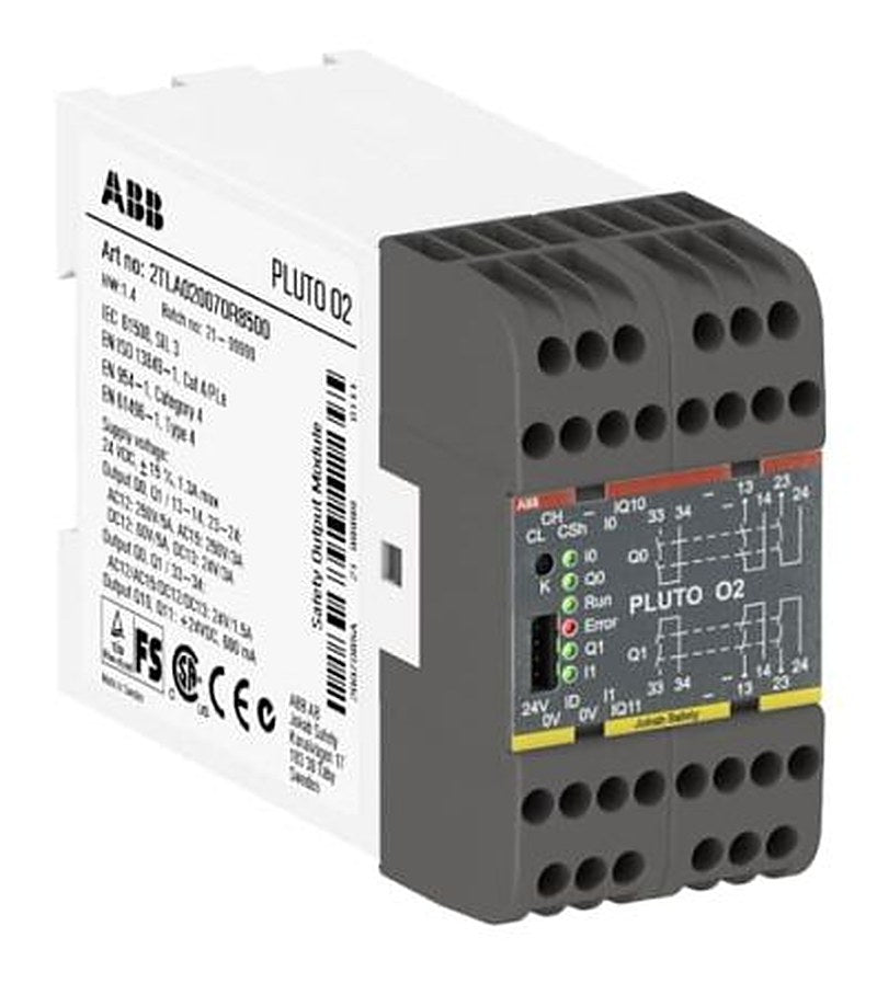 ABB Pluto Series Safety Controller, 4 Safety Inputs, 2 Safety Outputs, 24V dc
