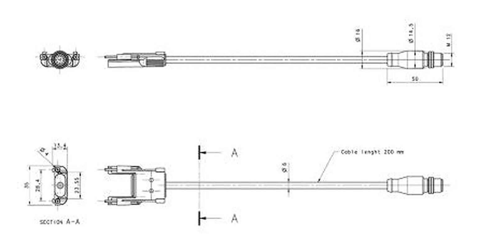 ABB M12 to M12 Sensor Actuator Cable
