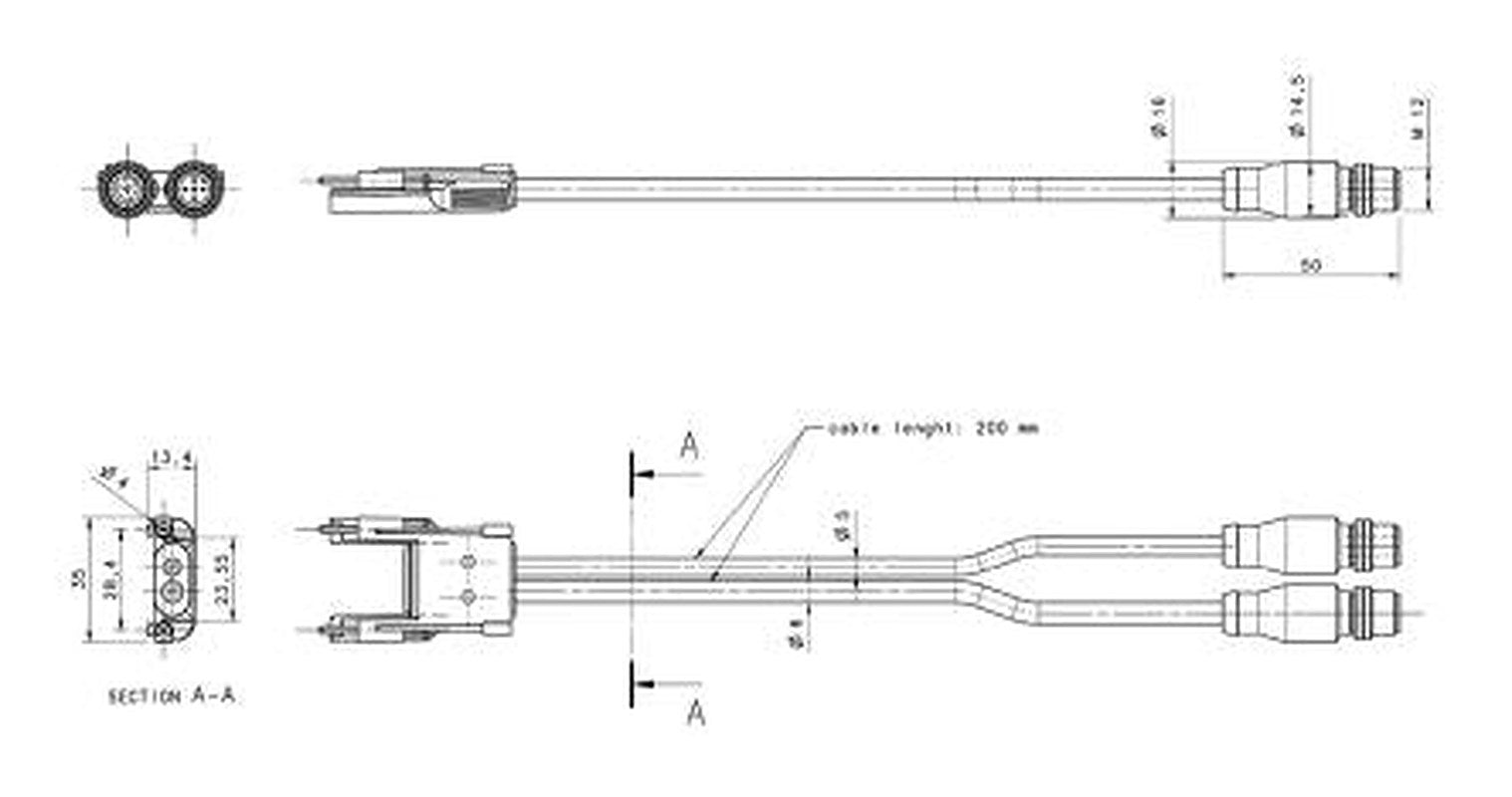 ABB M12 Female to Sensor Actuator Cable