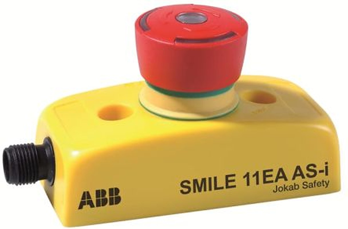 ABB Smile 11 EA AS-i Series Emergency Stop Push Button, Screw, 2 NO/2 NC, IP67, IP69K