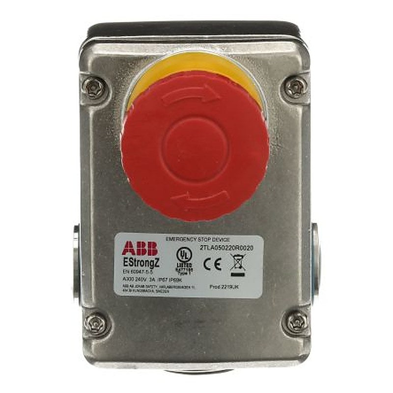 ABB EstrongZ Series Emergency Stop Push Button, Screw, 2 NO/2 NC, IP69K, IP67