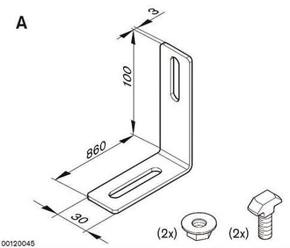 Bosch Rexroth Mounting Bracket, 80 mm Length x 30mm Width x 100 mm Height