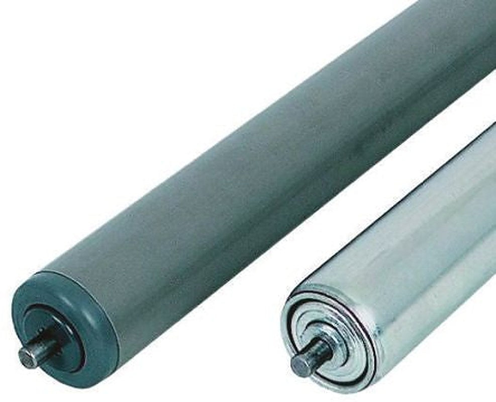Bosch Rexroth Galvanised Steel Round Conveyor Roller Conveyor Roller 40 mm Dia. x 525 mm L, 500 N, 8 mm Spindle, 546mm