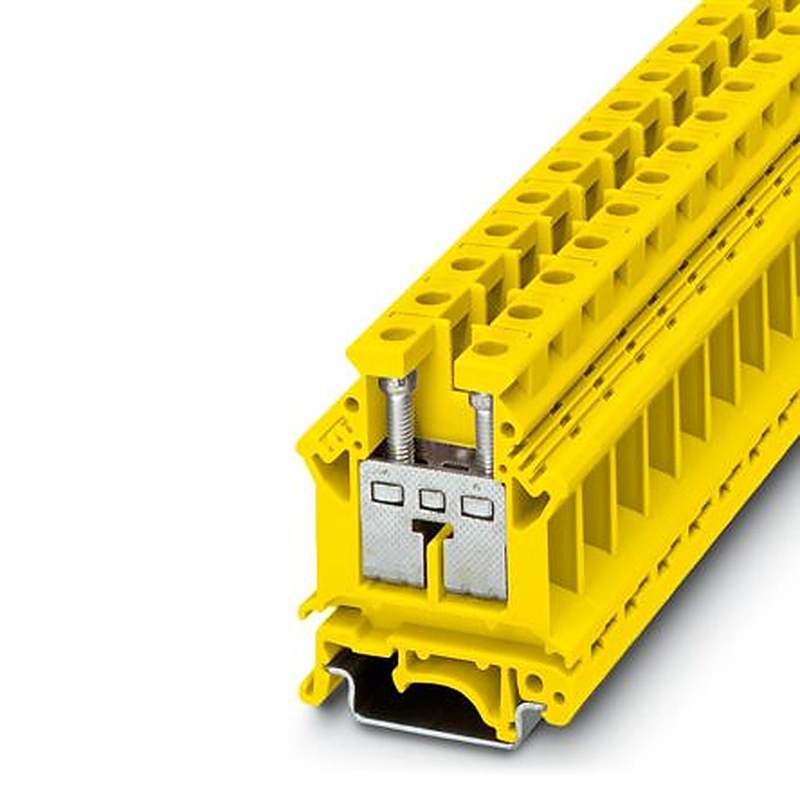 Phoenix Contact 3000569 UK16 N YE Series Feed Through Terminal Block Yellow, 16mm², 1-Level, Screw