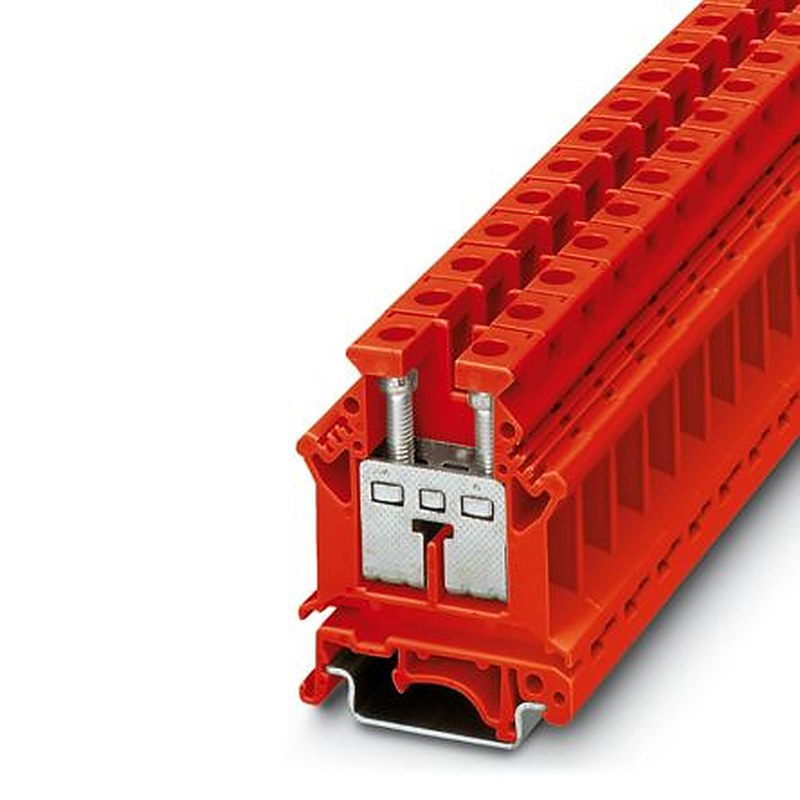 Phoenix Contact 3000571 UK 16 N RD Series Feed Through Terminal Block Red, 16mm², 1-Level, Screw