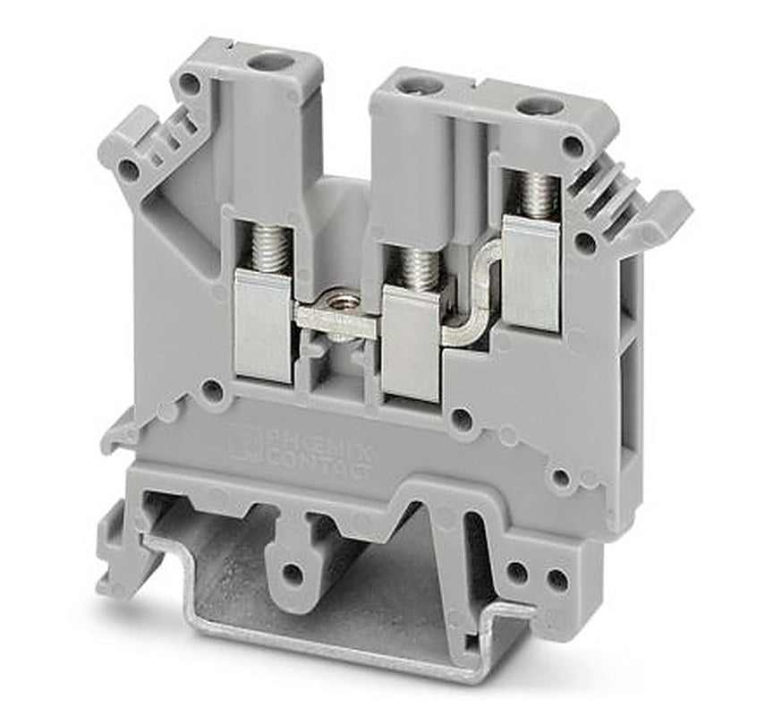 Phoenix Contact 3002225 UK 3-TWIN Series Feed Through Terminal Block Grey, 0.2mm², 2.5 mm², 2-Level, Screw