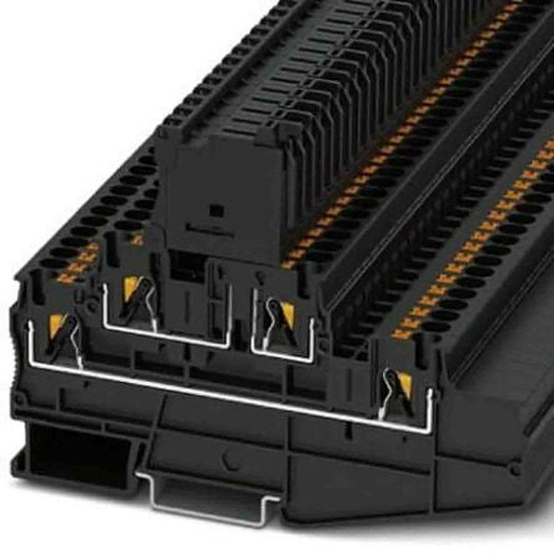 Phoenix Contact 3002612 PT Series Fuse Modular Terminal Block Black, 0.2mm², 6 mm², 3-Level Fused, Push-in, IECEx, ATEX
