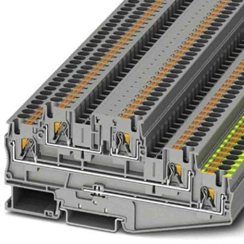 Phoenix Contact 3002613 PT Series DIN Rail Terminal Block Grey, 6mm², 3-Level, Push-in, ATEX, IECEx