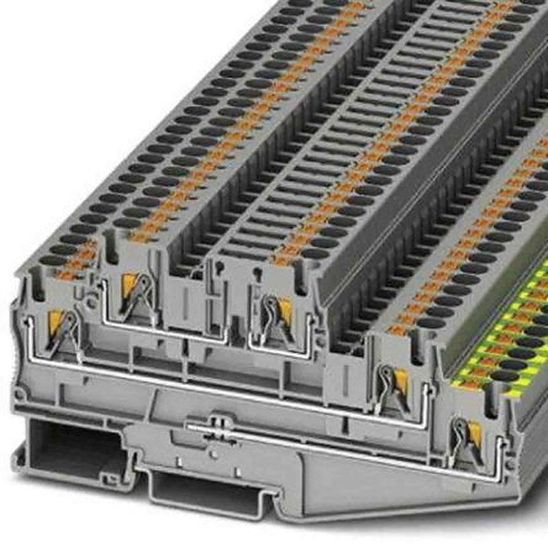 Phoenix Contact 3002618 PT Series Disconnect Terminal Block Grey, 0.2mm², 6 mm², 3-Level, Push-in, IECEx, ATEX