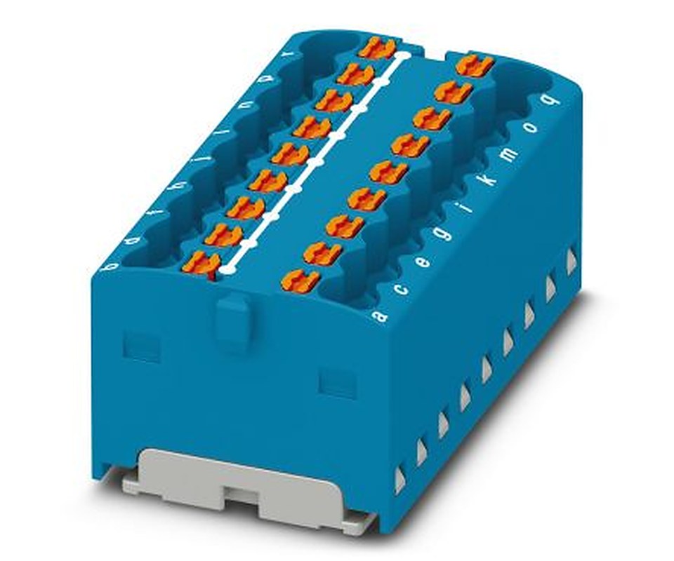 Phoenix Contact Distribution Block, 18 Way, 450V, 17.5A, Blue