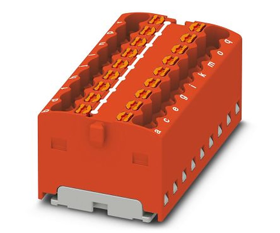 Phoenix Contact Distribution Block, 18 Way, 450V, 17.5A, Red
