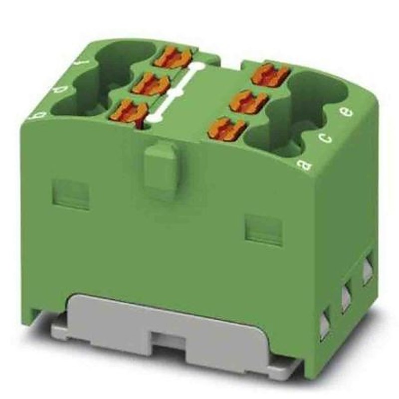 Phoenix Contact Distribution Block, 6 Way, 450V, 17.5A, Green
