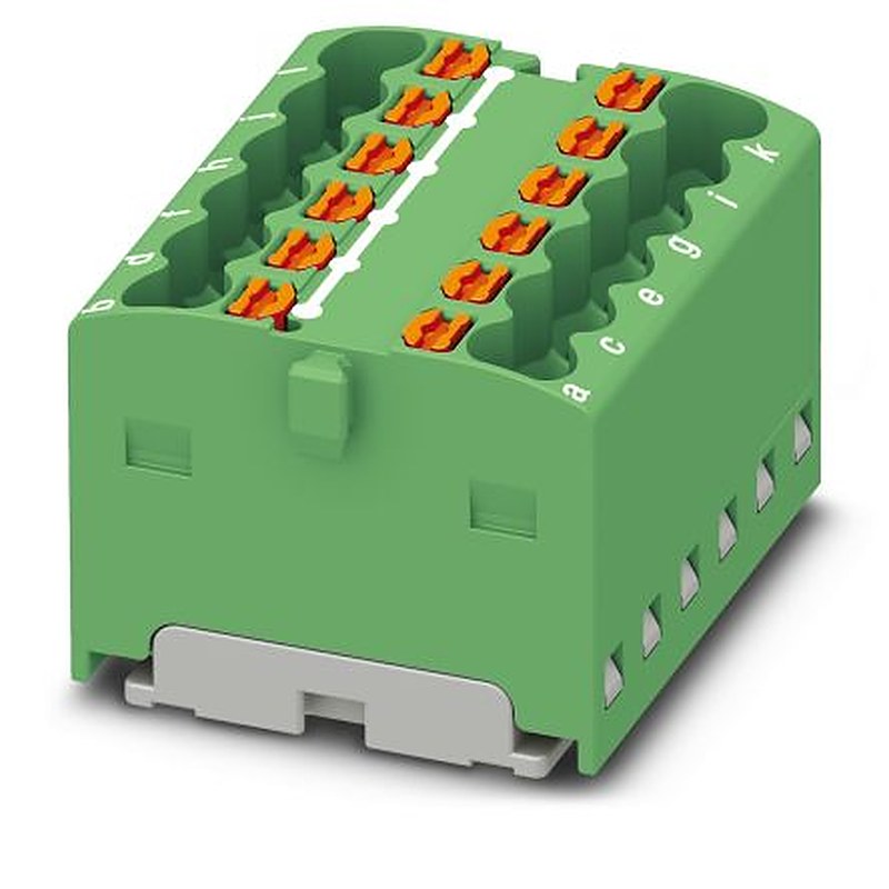 Phoenix Contact Distribution Block, 12 Way, 450V, 17.5A, Green