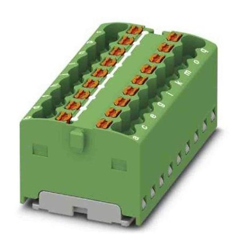 Phoenix Contact Distribution Block, 18 Way, 450V, 17.5A, Green