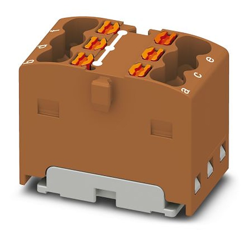 Phoenix Contact Distribution Block, 6 Way, 450V, 17.5A, Brown