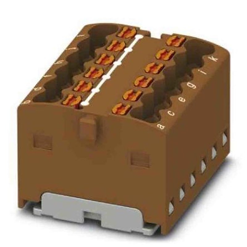 Phoenix Contact Distribution Block, 12 Way, 450V, 17.5A, Brown