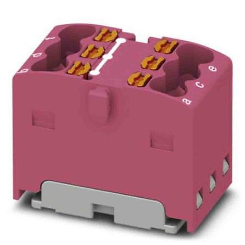 Phoenix Contact Distribution Block, 6 Way, 450V, 17.5A, Pink
