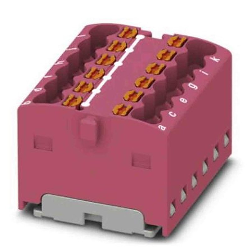 Phoenix Contact Distribution Block, 12 Way, 450V, 17.5A, Pink