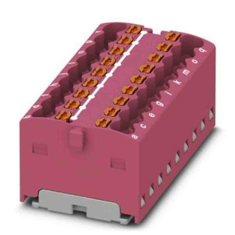 Phoenix Contact Distribution Block, 18 Way, 450V, 17.5A, Pink