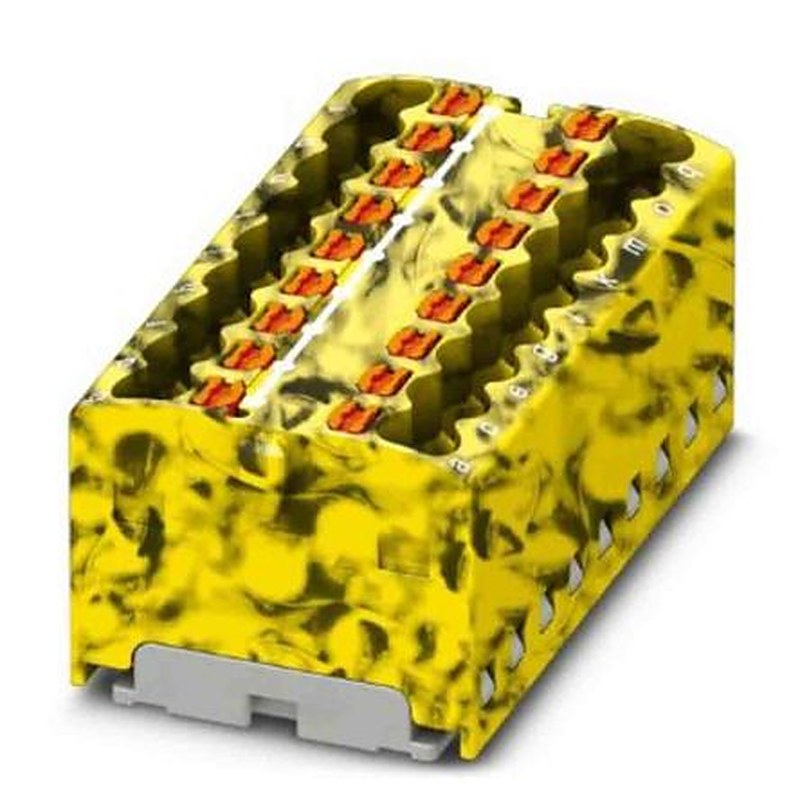 Phoenix Contact Distribution Block, 18 Way, 450V, 17.5A, Black, Yellow