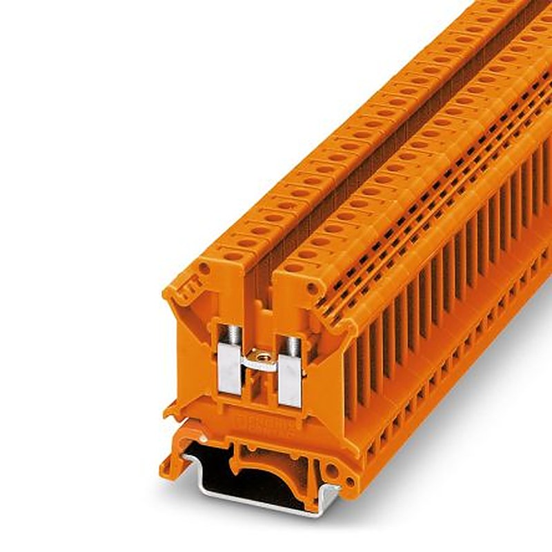 Phoenix Contact 3002908 UK 5 N OG Series Feed Through Terminal Block Orange, 1-Level, Screw