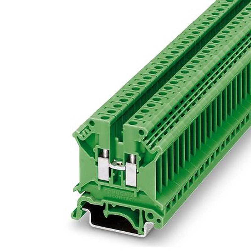 Phoenix Contact 3003965 UK5 N GN Series Feed Through Terminal Block Green, 4mm², 1-Level, Screw