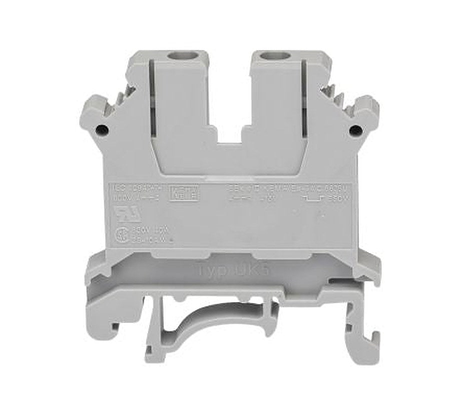 Phoenix Contact 3004016 UK 5 Series Feed Through Terminal Block Grey, 1-Level, Screw