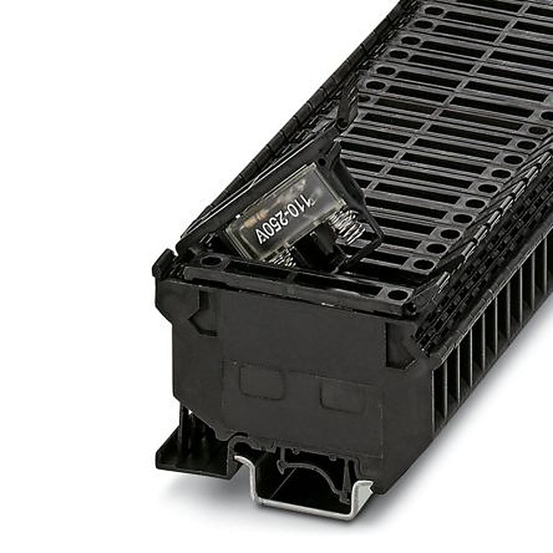 Phoenix Contact 3004142 UK5-HESILA 250 Series Fuse Modular Terminal Block Black, 0.2mm², 4 mm², 1-Level Fused, Screw