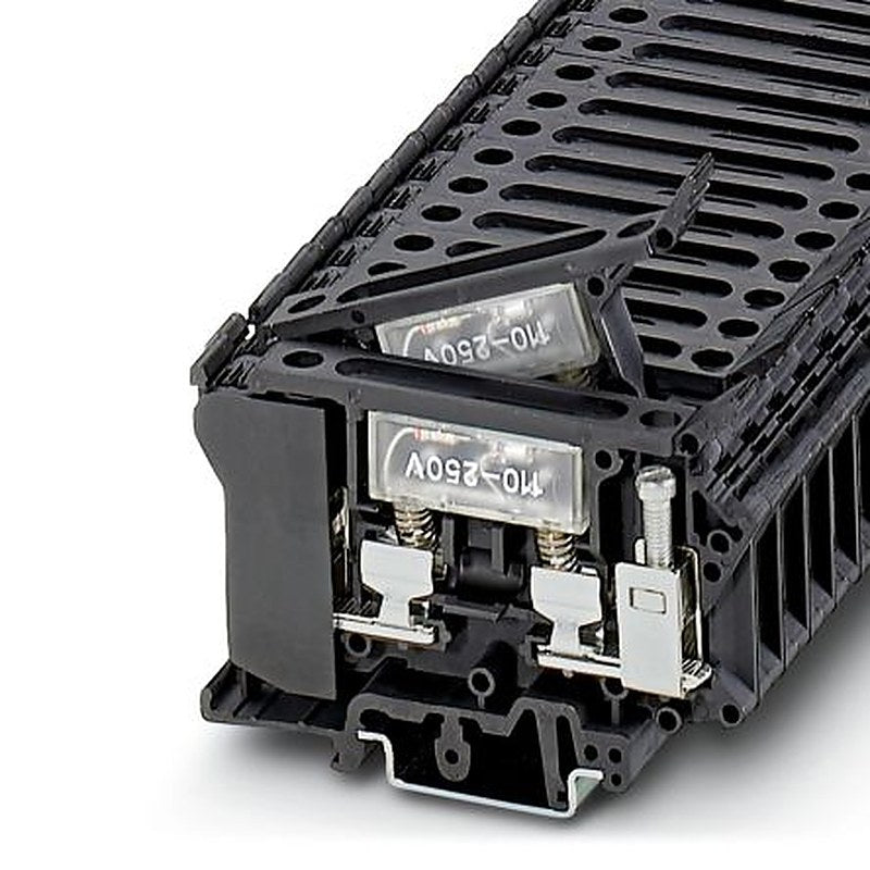 Phoenix Contact 3004249 UK6.3-HESILA 250 Series Fuse Modular Terminal Block Black, 1.5mm², 1-Level Fused, Screw